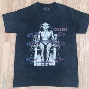 Official Queen Licensed merch - European Tour 1984, black dye wash, size Small
